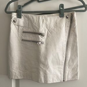 White Leather Skirt
